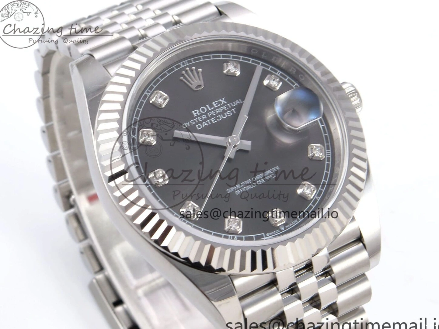 MiroTime 0515 Timeless DateJust 41 126334 EWEF Best Edition Gray Diamonds Dial on Jubilee Bracelet A 1042